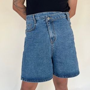 Oak + Fort Crossover Denim Shorts